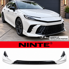 NINTE Front Bumper Lip Splitter Kit Fit for Toyota Camry SE XSE 2025 Painted Gloss White ABS 3-Piece Sport Style