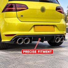 NINTE Rear Bumper Diffuser + Side Splitters Kit Fit for VW Golf R MK7 2013-2016 Painted Black Sport Style Without Logo