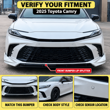 NINTE Front Bumper Lip Splitter Kit Fit for Toyota Camry SE XSE 2025 Painted Gloss White ABS 3-Piece Sport Style