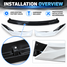 NINTE Front Bumper Lip Splitter Kit Fit for Toyota Camry SE XSE 2025 Painted Gloss White ABS 3-Piece Sport Style