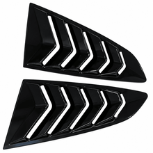 NINTE Rear Side Window Louvers Fit for Ford Mustang GT 2015-2023 Gloss Black ABS Sport Style - NINTE