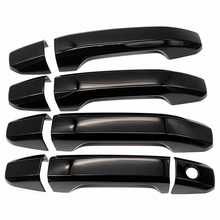 NINTE Exterior Door Handle Covers Fit for GMC Sierra 2014-2024 Painted Gloss Black ABS Tape on Trim - NINTE