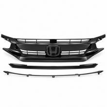 NINTE Front Grille Fit for Honda Civic 2016-2021 Select Models Gloss Black ABS Plastic OE Style Direct Replacement