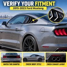 NINTE Rear Side Window Louvers Fit for Ford Mustang GT 2015-2023 Gloss Black ABS Sport Style - NINTE