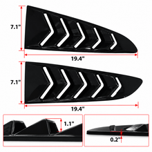 NINTE Rear Side Window Louvers Fit for Ford Mustang GT 2015-2023 Gloss Black ABS Sport Style - NINTE