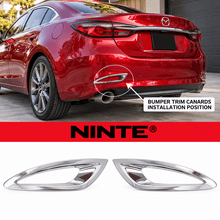 Load image into Gallery viewer, NINTE Rear Bumper Fog Light Cover Trim Kit Fit for Mazda 6 Atenza 2019-2020 High-Gloss ABS Tape-on 2-Piece - NINTE