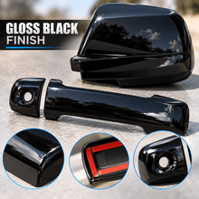 NINTE Exterior Mirror Cover and Door Handle Cover Kit Fit for Toyota Sequoia 2007-2019 Painted Gloss Black ABS Tape on - NINTE