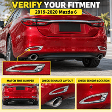 NINTE Rear Bumper Fog Light Cover Trim Kit Fit for Mazda 6 Atenza 2019-2020 High-Gloss ABS Tape-on 2-Piece - NINTE