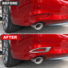 NINTE Rear Bumper Fog Light Cover Trim Kit Fit for Mazda 6 Atenza 2019-2020 High-Gloss ABS Tape-on 2-Piece - NINTE