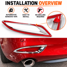 NINTE Rear Bumper Fog Light Cover Trim Kit Fit for Mazda 6 Atenza 2019-2020 High-Gloss ABS Tape-on 2-Piece - NINTE