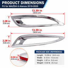 NINTE Rear Bumper Fog Light Cover Trim Kit Fit for Mazda 6 Atenza 2019-2020 High-Gloss ABS Tape-on 2-Piece - NINTE