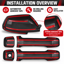NINTE Exterior Mirror Cover and Door Handle Cover Kit Fit for Toyota Sequoia 2007-2019 Painted Gloss Black ABS Tape on - NINTE