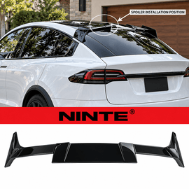 NINTE Rear Roof Spoiler Wing Fit for Tesla Model X 2016-2025 Painted Gloss Black One Piece Sport Style Without Logo - NINTE