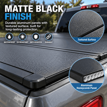 NINTE Rear Upper 4-Fold Hard Tonneau Cover Fit for 2015-2026 Ford F-150 5.5FT 66 in Short Bed Black Aluminum - NINTE