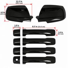 NINTE Exterior Mirror Cover and Door Handle Cover Kit Fit for Toyota Sequoia 2007-2019 Painted Gloss Black ABS Tape on - NINTE