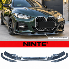 Load image into Gallery viewer, NINTE Front Bumper Lip Splitter Kit Fit for BMW 4 Series G22 Coupe G23 Convertible M Sport 2020-2026 Granite Pattern ABS Full-Length One-Piece Main Lip Without Logo - NINTE