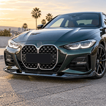 NINTE Front Bumper Lip Splitter Kit Fit for BMW 4 Series G22 Coupe G23 Convertible M Sport 2020-2026 Granite Pattern ABS Full-Length One-Piece Main Lip Without Logo - NINTE