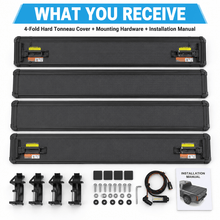 NINTE Rear Upper 4-Fold Hard Tonneau Cover Fit for 2015-2026 Ford F-150 5.5FT 66 in Short Bed Black Aluminum - NINTE