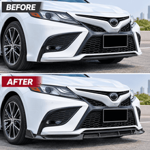 NINTE Front Bumper Lip Splitter Kit Fit for Toyota Camry SE XSE Sedan 2021-2024 Painted Carbon Fiber Look