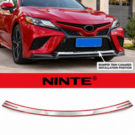 NINTE Front Bumper Lip Trim Fit for Toyota Camry SE XSE 2018-2020 Triple Chrome-Coated ABS One Piece Sport Style