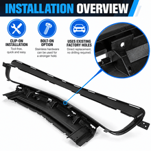 NINTE Front Lower Grille Reinforcement Fit for Dodge Challenger 2015-2022 Black Plastic One Piece Replacement - NINTE