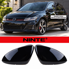 Load image into Gallery viewer, NINTE Front Side Mirror Covers Fit for VW Golf MK7 2013-2017 MK7.5 GTI GTD R 2013-2018 Painted Gloss Black ABS Pair