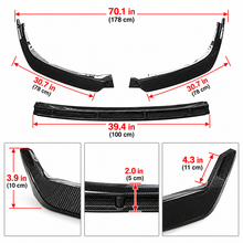NINTE Front Bumper Lip Splitter Kit Fit for Toyota Camry SE XSE Sedan 2021-2024 Painted Carbon Fiber Look
