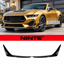 Load image into Gallery viewer, NINTE Front Bumper Side Splitter Canards Kit Fit for Ford Mustang GT S650 2-Door 2024-2025 ABS Painted Gloss Black - NINTE