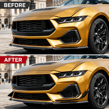 NINTE Front Bumper Side Splitter Canards Kit Fit for Ford Mustang GT S650 2-Door 2024-2025 ABS Painted Gloss Black - NINTE