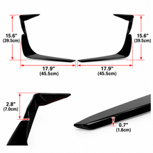 NINTE Front Bumper Side Splitter Canards Kit Fit for Ford Mustang GT S650 2-Door 2024-2025 ABS Painted Gloss Black - NINTE
