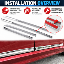 NINTE Side Door Molding Covers Fit for Toyota Camry 2018-2026 Triple Chrome ABS Tape on Trim