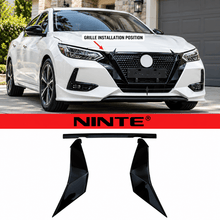 Load image into Gallery viewer, NINTE Front Grille Frame Cover Trim Fit for Nissan Sentra B18 S S Plus SV SR Advance 2020-2023 Gloss Black ABS Plastic 3-Piece Kit - NINTE