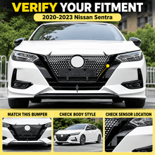 NINTE Front Grille Frame Cover Trim Fit for Nissan Sentra B18 S S Plus SV SR Advance 2020-2023 Gloss Black ABS Plastic 3-Piece Kit - NINTE