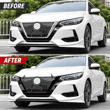 NINTE Front Grille Frame Cover Trim Fit for Nissan Sentra B18 S S Plus SV SR Advance 2020-2023 Gloss Black ABS Plastic 3-Piece Kit - NINTE