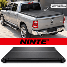 Load image into Gallery viewer, NINTE Tri-Fold Tonneau Cover Fit for 2009-2026 Dodge/Ram 1500 Crew Cab 5.7/5.8 ft Bed, Black Soft Truck Bed Cover with Clamps, No-Drill Installation - NINTE