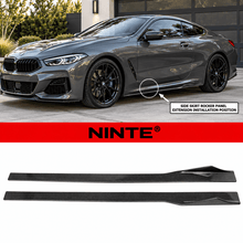 Load image into Gallery viewer, NINTE Side Rocker Skirt Extension Lip Kit Fit for BMW 8 Series G14 Cabrio G15 Coupe 2019-2024 Painted Carbon Fiber Look AC Style
