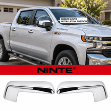 Load image into Gallery viewer, NINTE Side Mirror Cover and Door Handle Cover Kit Fit for 2019-2026 Chevy Silverado GMC Sierra 1500 Chrome ABS Plastic Tape on Overlay - NINTE