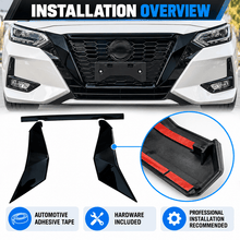 NINTE Front Grille Frame Cover Trim Fit for Nissan Sentra B18 S S Plus SV SR Advance 2020-2023 Gloss Black ABS Plastic 3-Piece Kit - NINTE