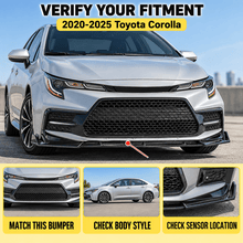 NINTE Front Bumper Lip Splitter Fit for 2020-2025 Toyota Corolla Sedan SE XSE Painted Gloss Carbon Fiber Look 3-Piece V2 Sport Style - NINTE