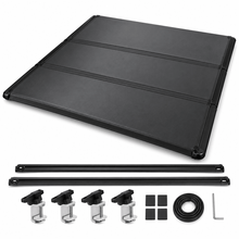 NINTE Tri-Fold Tonneau Cover Fit for 2009-2026 Dodge/Ram 1500 Crew Cab 5.7/5.8 ft Bed, Black Soft Truck Bed Cover with Clamps, No-Drill Installation - NINTE
