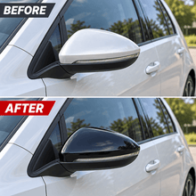 NINTE Front Side Mirror Covers Fit for VW Golf MK7 2013-2017 MK7.5 GTI GTD R 2013-2018 Painted Gloss Black ABS Pair