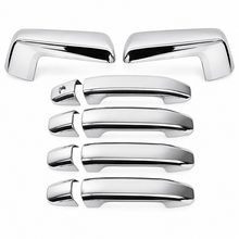 NINTE Side Mirror Cover and Door Handle Cover Kit Fit for 2019-2026 Chevy Silverado GMC Sierra 1500 Chrome ABS Plastic Tape on Overlay - NINTE