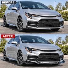 NINTE Front Bumper Lip Splitter Fit for 2020-2025 Toyota Corolla Sedan SE XSE Painted Gloss Carbon Fiber Look 3-Piece V2 Sport Style - NINTE