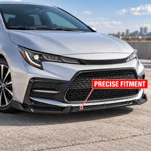 NINTE Front Bumper Lip Splitter Fit for 2020-2025 Toyota Corolla Sedan SE XSE Painted Gloss Carbon Fiber Look 3-Piece V2 Sport Style - NINTE