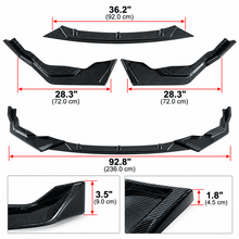 NINTE Front Bumper Lip Splitter Fit for 2020-2025 Toyota Corolla Sedan SE XSE Painted Gloss Carbon Fiber Look 3-Piece V2 Sport Style - NINTE