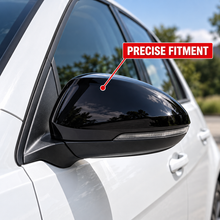 NINTE Front Side Mirror Covers Fit for VW Golf MK7 2013-2017 MK7.5 GTI GTD R 2013-2018 Painted Gloss Black ABS Pair