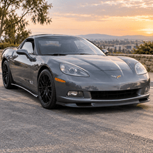 NINTE Front Bumper Lip Splitter Kit Fit for Chevrolet Corvette C6 Base 2006-2013 Matte Black Textured ABS 3-Piece ZR1 Style - NINTE