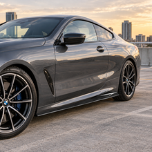 NINTE Side Rocker Skirt Extension Lip Kit Fit for BMW 8 Series G14 Cabrio G15 Coupe 2019-2024 Painted Carbon Fiber Look AC Style
