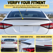 NINTE Universal Rear Trunk Lip Spoiler Matte Black One Piece Fit for Cars with 59-Inch Mounting Surface Without Logo