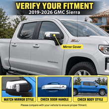 NINTE Side Mirror Cover and Door Handle Cover Kit Fit for 2019-2026 Chevy Silverado GMC Sierra 1500 Chrome ABS Plastic Tape on Overlay - NINTE